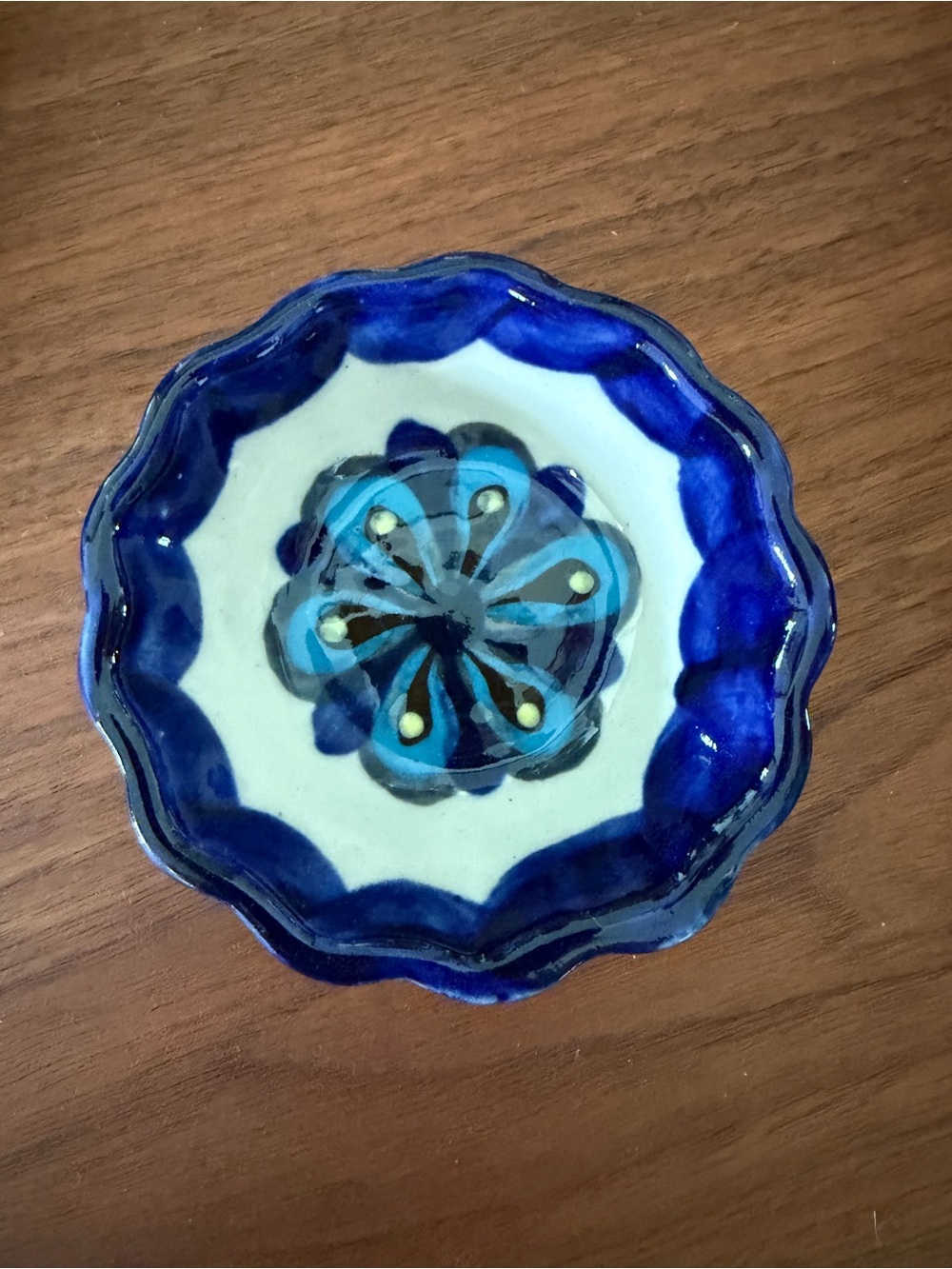 Guatemalan Hand-Painted Pottery Trinket Bowl